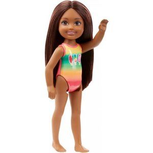 Barbie Club Chelsea 6-inch Beach Doll, Brunette Hair